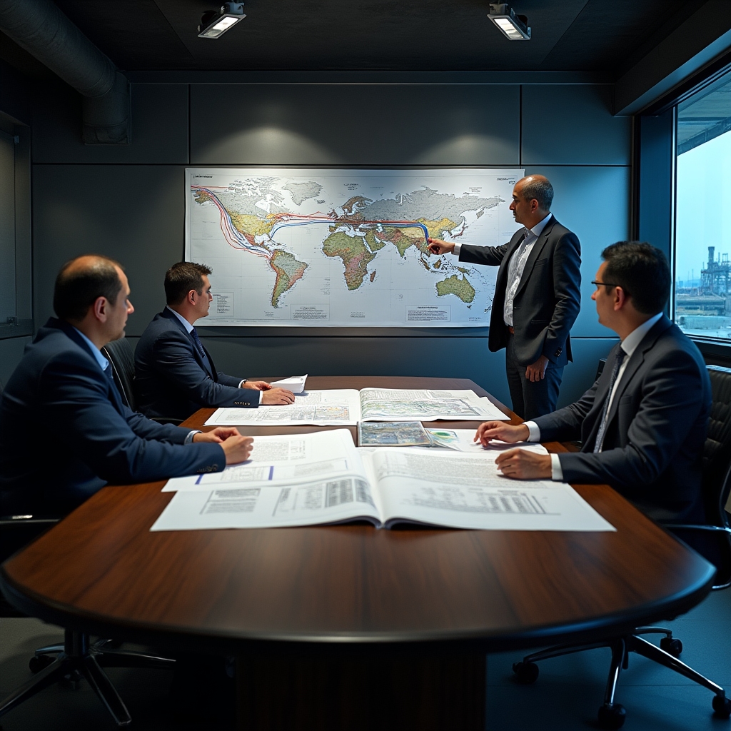 Совещание менеджеров нефтегазовой компании по бюджету